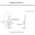 thumbnail image 4 of Rosec Jewels - Lab Grown Diamond Leaf Pendant (EF-VS Quality) - Minimalist Necklace with Chain, 925 Sterling Silver, 4 of 6