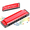 red, variant on SEPTRIO 10 Holes 20 Tones Blues Harp Mouth Organ Harmonica,Diatonic Blues Harmonica Key of C,For Adults Student Beginners Professionals,With Hard Case and Cleaning Cloth(Gold)