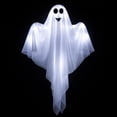 thumbnail image 5 of SLYNSHome Light Up Hanging Ghost Ornament, White Gauze Glowing Ghost Decor, Spooky Hanging Prop For Front Door Yard Porch Indoor Outdoor Halloween Holiday Party Decoration, 5 of 7