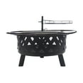 thumbnail image 3 of Bluegrass Living 30 Inch. Roadhouse Steel Deep Bowl Fire Pit with Swivel Height Adjustable Cooking Grid, Weather Cover, Spark Screen, Log Grate, Ember Catcher, and Poker, Model# BFPW30RH, 3 of 6