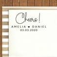 thumbnail image 2 of Printtoo Personalized Blue Self Inking Cheers Wedding Favor Stamp Custom Rubber Stamper-68 x 30 mm, 2 of 6