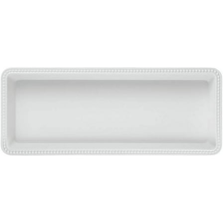 Elite Global Solutions M1562-NW White Melamine Serving Tray 15"L x 6"W x 2"H