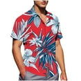 thumbnail image 2 of Awdenio Men's T-Shirts Hawaiian Tropical Shirt Short Sleeve Casual Button Down Floral Summer Beach Shirts with Pocket, 2 of 6