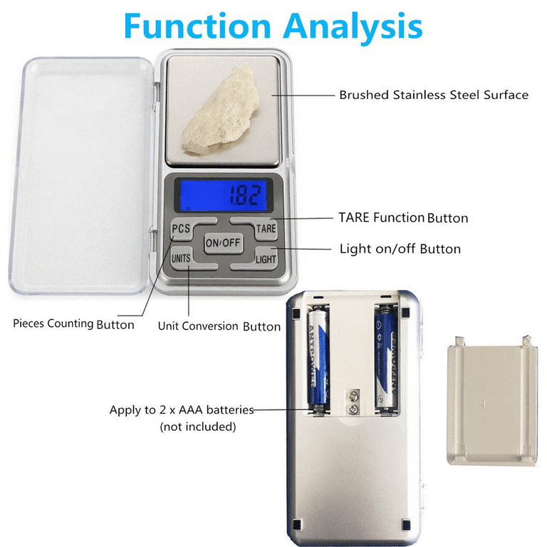 Wowohe Digital Pocket Scales Gram Food Scale Capacity 500g Kitchen Portable Scale Small Mini Cooking Scale Lab Scale