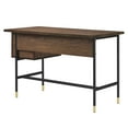 thumbnail image 4 of Modway Nexus Metal & Wood Office Desk with Two Drawers in Black/Walnut, 4 of 10