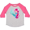 thumbnail image 3 of Inktastic Cute Mermaid, Little Mermaid, Pink Hair, Dolphin Girls Toddler T-Shirt, 3 of 5