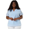 thumbnail image 3 of Women's Plus Size Blouses Pin Dots Round Neck Cute Basic Top Blue 3X, 3 of 7