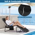 thumbnail image 6 of Costway Folding Beach Lounge Chair Heightening Design Patio Lounger w/ Pillow-Black, 6 of 9