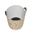 thumbnail image 3 of ZNDUO Round Laundry Basket, Waterproof Collapsible Laundry Baskets with Handles, Small Size - Cartoon Yellow Cute Paws Pattern, 3 of 8