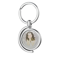 thumbnail image 1 of White Wing chica bonita pintura China Rotating keychain Metal Keyring Holder, 1 of 2