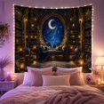 thumbnail image 2 of Vintage Bookshelves Nighttime with Magical Library Study Curved, Mystical Fantasy for Space Lovers, Galaxy Room Decor, Mother'S Day Gift, Tapestry Wall Hanging for Bedroom and Dorm, 2 of 7