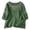 Dark Green, variant on Embroidered Linen Shirts for Women Flowy Boho 3/4 Sleeve Crewneck Casual Gauze Tops Summer Vintage Peasant Blouses