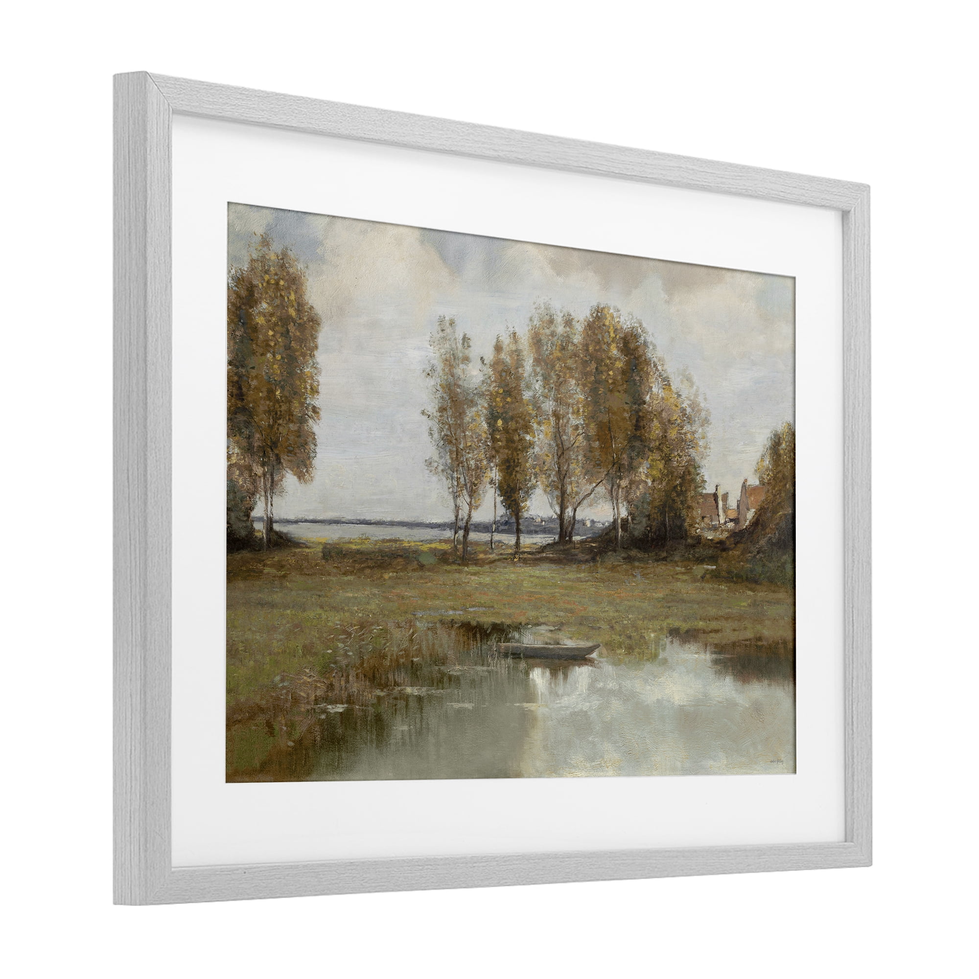 Stupell Industries A Peaceful Spot Landscape Gray Framed Print Under Glass, design by Amber Sterling