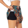 thumbnail image 3 of Lsque Artistic Orange Carnation Skull Printed Women's Running Shorts with Liner Pockets,Elastic Quick Dry Workout Athletic Gym Yoga Shorts,Womens High Waist Shorts-Large, 3 of 9
