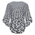 thumbnail image 6 of Soccer Balls Pattern Women's V-Neck Blouse With 3/4 Ruffled Bell Sleeves Casual Top Ladies Blouses, 6 of 7