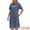 Gray Blue, variant on DARING DIVA Midi Denim Short Sleeve Button Down Tunic Jean Dress 2XL Blue