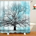 thumbnail image 6 of Turquoise Shower Curtain Tree Silhouette Waterproof Bathroom Fabric Shower Curtains Bathroom Decor with Hooks 72x72inch, 6 of 6
