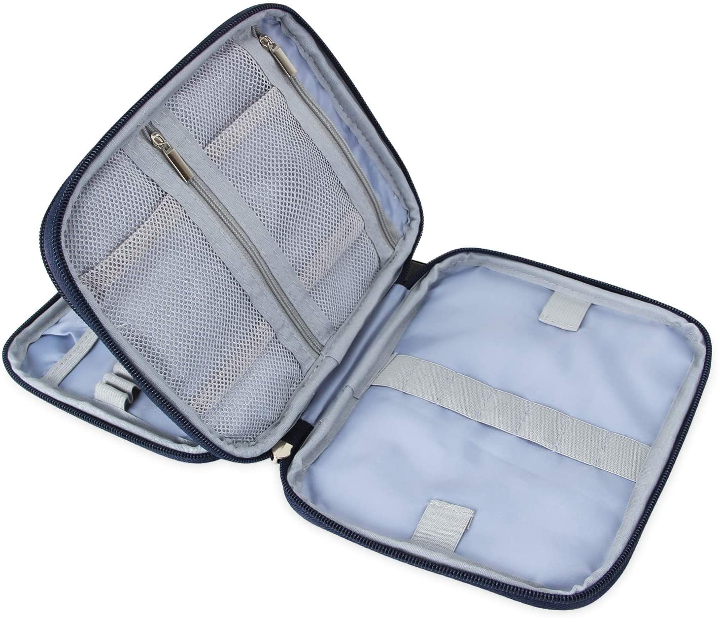 Organizer Case for Interchangeable Circular Knitting Needles, Crochet Hooks and Accessories, Keep All in Place Easy to Carry, Cats Blue (No Accessories Included)