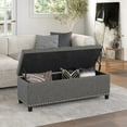 thumbnail image 6 of BELLEZE Button-Tufted Faux Leather Storage Ottoman Bench - Brentwood (Rustic Gray), 6 of 7
