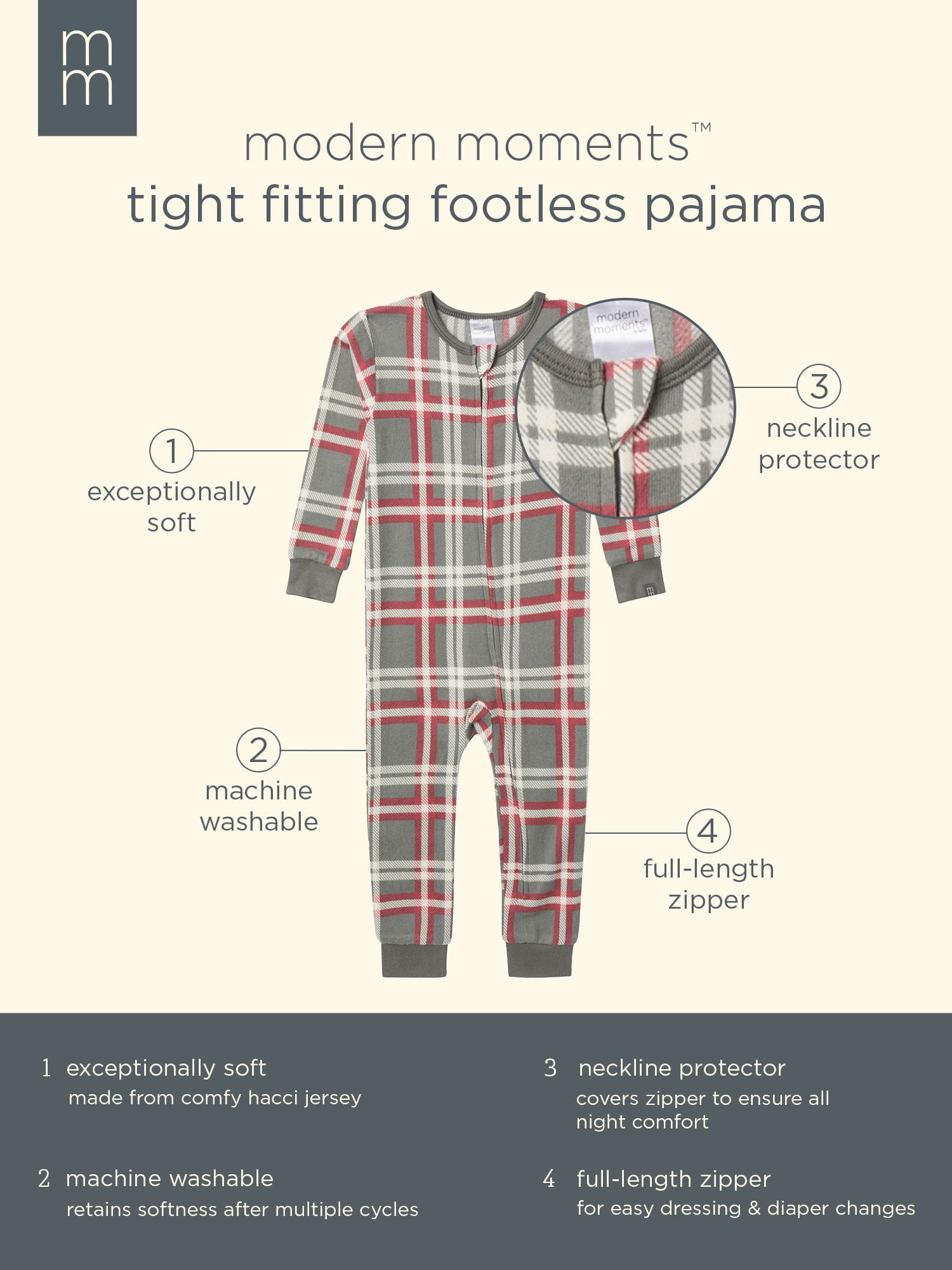 Modern Moments by Gerber Baby's Christmas One-Piece Pajamas, Sizes 12M-5T