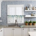 thumbnail image 5 of Eucalyptus Leaves Half Window Curtains 24 Inches Long, Spring Pastoral Butterfly Botanical Window Treatment Curtain Drapes, Short Curtains Tiers for Kitchen Over Sink, 27.5"x24", 2 Panels, 5 of 7