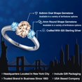 thumbnail image 2 of Gem Stone King 1.71 Ct Oval Peach Morganite Swiss Blue Topaz 925 Sterling Silver Ring, 2 of 6
