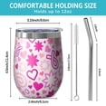 thumbnail image 5 of 12oz Stemless Wine Tumblers Pink Breast Cancer Vacuum Insulated Stainless Steel Travel Tumbler Cups Mug with Lid and Straw for Champaign,Cocktail,Beer with Cleaning Brush, 5 of 5