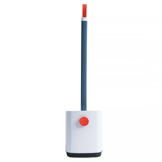 Juego de escobillas Monstrate para inodoro Cerdas suaves de silicona Mango largo Kit de escobillas con Base Accesorios de baño Blanco