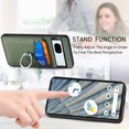 thumbnail image 4 of Carbon Fiber Patterned Case for Google Pixel 7A, Wallet case with [360°Rotation Ring Kickstand] Credit Card Holder,PU Leather Shockproof Cover Women Men for Google Pixel 7A, Green, 4 of 8