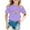 Purple, variant on Curuila Children Girls Tops Fashionable Casual Letter Print Crew Neck Short Sleeved T Shirt For Childrens Back To School Season Beige Size 1-2 Years