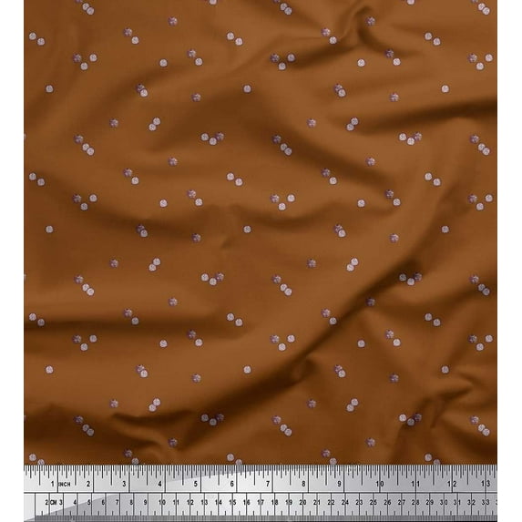 Soimoi Cotton Voile Fabric Passion & Custard Shirting Print Fabric by The Yard 56 Inch Wide