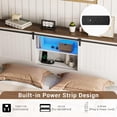 thumbnail image 7 of Eastvita Farmhouse Full Size Bed Frame with Storage, Charging Station, LED Light, Sliding Barn Door, Noise-Free, 7 of 7