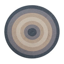 Better Trends Round Braided Rug 72" 100% Wool Mat for Indoor Use, Area Rug for Bedroom Woodbridge Collection - (Blue)