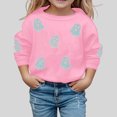 thumbnail image 2 of Weebloom Halloween Crew Neck Sweatshirts Cute Ghost Graphic Pullover Fall Winter Season Tops Boys Girls Holiday Sweatshirt Pink, 2 of 5