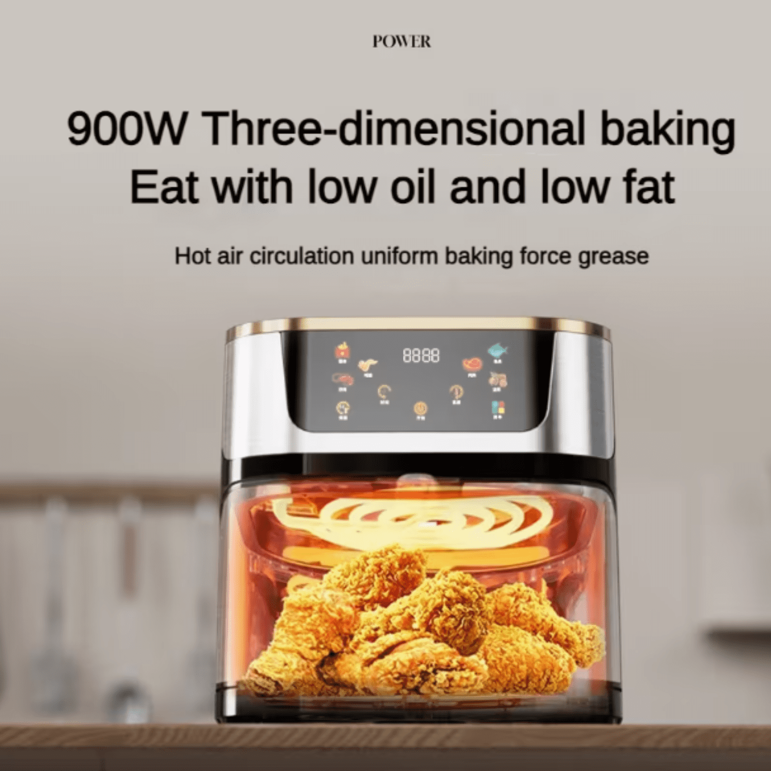 Air Fryer 10 Qt Max 450F for Cooking, 6 Presets Fry Touch Panel Easy View Window, New Black