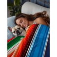 thumbnail image 3 of Twin XL Flat Sheet 66"x102", Mexican Serape Soft Lightweight Bedding Flat Sheets Only, Colorful Stripes Vertical Lines Abstract Brushed Microfiber Top Bed Sheet, Breathable StainResistant Bedsheets, 3 of 9