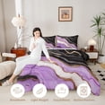 thumbnail image 3 of Manfei Aesthetic Marble Twin Comforter Sets, Marbling Metallic Bedding Set, Purple, Black and Gold, Black Reversible 2pcs, 1 Comforter and 1 Pillowcase, 3 of 6
