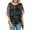 Black, variant on Womens Tops Ruffle 3/4 Sleeve Mesh Blouses Loose Flowy Tops Stretchy Shirts