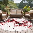 thumbnail image 4 of Red Flowers Round Area Rug 8Ft Washable Large Circle Rugs for Living Room Dorm, Chinese Plum Traditional Ink Painting Non-Slip Carpet Floor Mats Indoor Outdoor Carpet Runner Aesthetic Home Decor, 4 of 8