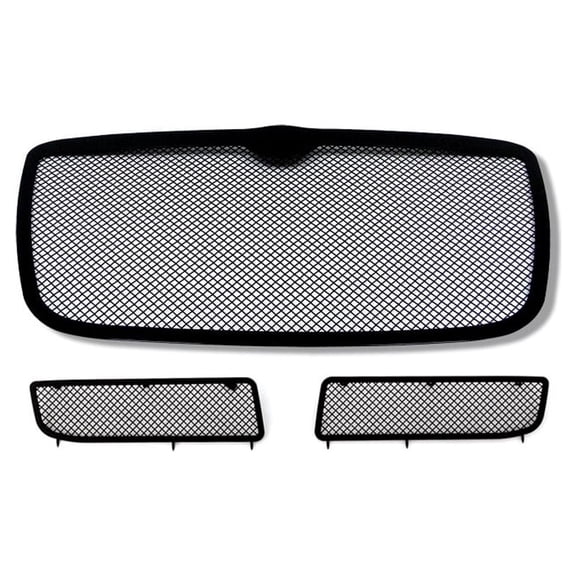 APS Premium Stainless Steel Black Mesh Grille Insert Compatible with Chrysler 300 2005-2010 Combo N19-H77677R