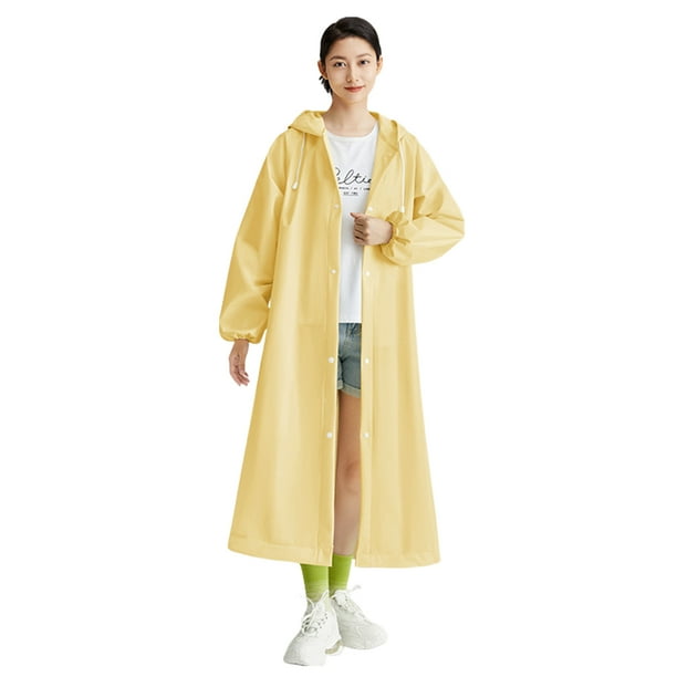 Agrupación impermeable desechable Poncho de lluvia con capucha para hombres Mujeres Adultas Amarillo
