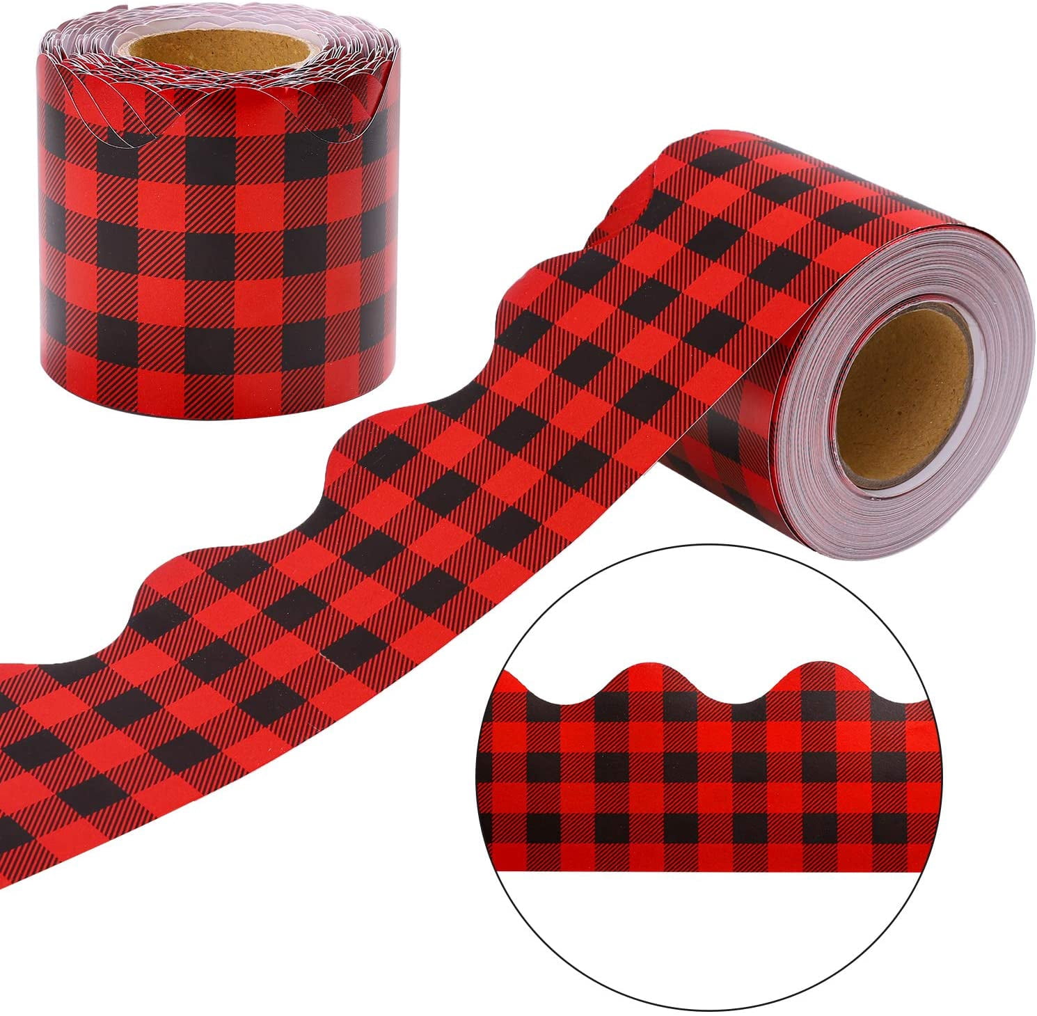 656 Feet Buffalo Plaid Bulletin Board Border Scalloped Border ...