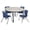 Maple / Grey / Blue, variant on Regency Kee 48 in. Round Adjustable Classroom Table- Mahogany & 4 Andy 12 in. Stack Chairs- Blue & Grey Base
