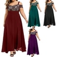 thumbnail image 5 of Sonducket Vestido largo bohemio para mujer, vestido veraniego con columpio estético, ropa de moda Vestidos Vino rojo XXL Sonducket AP011134-03, 5 of 5