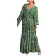 thumbnail image 1 of Vestido largo informal de manga larga con escote en V y escote en V sin espalda para mujer Fridja NMB4827, 1 of 9