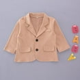 thumbnail image 5 of Bilo Baby Boys Blazer Long Sleeves Gentleman Romper with Necktie Outfit 2 Pieces Sets (Khaki, 6-12 months), 5 of 6