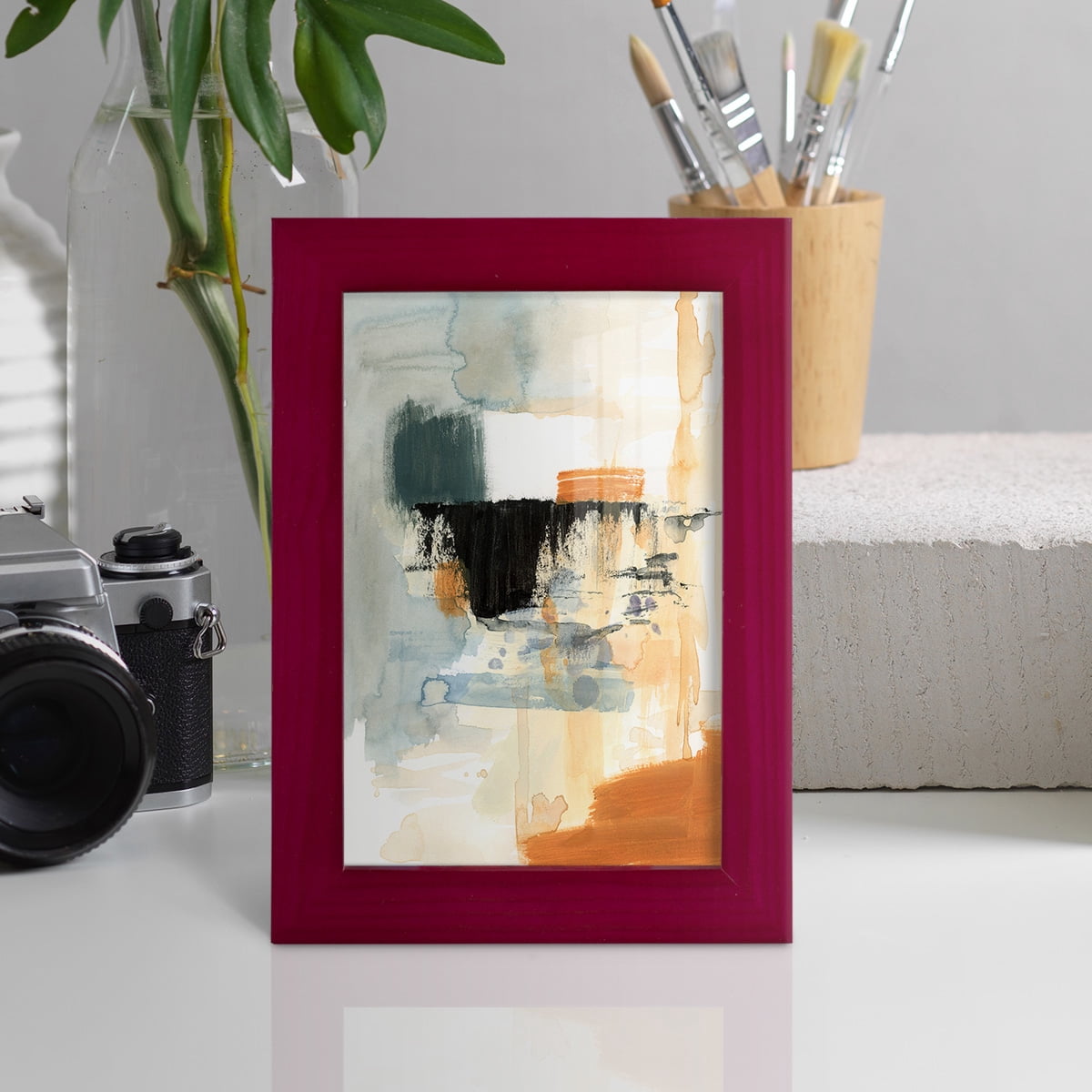 Seria IV - Framed Print w/glass - Cherry Red