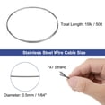 thumbnail image 2 of Unique Bargains 1/64" (0.5mm) 50ft (15M) 304 Stainless Steel Cable Wire Rope 7x7 Strands, 2 of 5