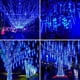 thumbnail image 5 of Luces de lluvia tipo meteorito para exteriores Adecorty, 24 tubos, 576 LED, color azul, 5 of 8