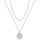 thumbnail image 1 of Collar de luna para mujer Moneda martillada Círculo de karma completo Nueva fase de luna creciente Colgante Cadena delicada Minimalista Joyería bohemia simple Regalo de la madre MFZFUKR HMHZ847-8, 1 of 4